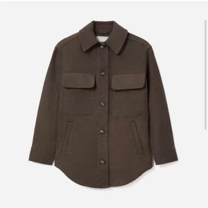 EVERLANE Women's Heather Brown Cotton Oversized Shirt Jacket Shacket Size S
